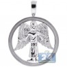 10K White Gold 0.37 ct Diamond Baby Angel Jesus Christ Pendant
