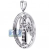 Mens Diamond Baby Angel Jesus Christ Pendant 10K White Gold