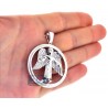 Mens Diamond Baby Angel Jesus Christ Pendant 10K White Gold