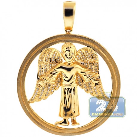 Mens Diamond Baby Angel Jesus Christ Pendant 10K Yellow Gold