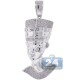 10K White Gold 0.57 ct Diamond Pharaoh Face Mens Pendant