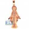 Matte 10K Rose Gold 0.25 ct Diamond Virgin Mary Pendant