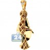 Mens Womens Diamond Virgin Mary Pendant Matte 10K Yellow Gold