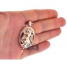 Mens Diamond Halo Virgin Mary Cross Pendant 10K Rose Gold 0.64ct