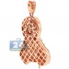 Mens Diamond Virgin Mary Cross Pendant 10K Rose Gold 0.33ct