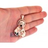 Mens Diamond Virgin Mary Cross Pendant 10K Rose Gold 0.33ct