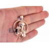 Womens Diamond Virgin Mary Circle Pendant 10K Rose Gold 0.40ct