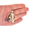 Womens Diamond Virgin Mary Circle Pendant 10K Yellow Gold 0.40ct