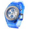 Mens Diamond Blue Watch Aqua Master Sport Plastic 1.00 ct