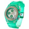 Womens Diamond Green Watch Aqua Master Sport Plastic 1.00 ct