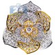 18K Two Tone Gold 1.44 ct Diamond Womens Flower Ring