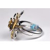 18K Two Tone Gold 1.44 ct Diamond Womens Flower Ring
