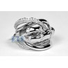 18K White Gold 0.83 ct Diamond Womens Bamboo Ring