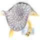 18K Yellow Gold 4.71 ct Diamond Womens Floral Ring