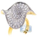 18K Yellow Gold 4.71 ct Diamond Womens Floral Ring