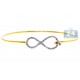 18K Yellow Gold 0.50 ct Diamond Womens Infinity Bangle Bracelet