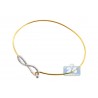 Womens Diamond Infinity Bangle Bracelet 18K Yellow Gold 0.50 ct