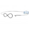Womens Diamond Infinity Bangle Bracelet 18K White Gold 0.50 ct