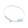 Womens Diamond Infinity Bangle Bracelet 18K White Gold 0.50 ct