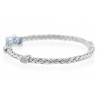 Womens Diamond Station Woven Bracelet 18K White Gold 0.20 ct 7"
