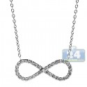 18K White Gold 0.25 ct Diamond Infinity Pendant Necklace 18 Inches