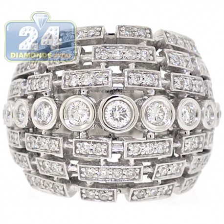 18K White Gold 1.21 ct Diamond Openwork Vintage Ring