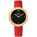 Fendi My Way Yellow Gold Red Leather 36 mm Watch F350431073