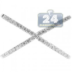 14K White Gold 0.33 ct Diamond Womens Criss Cross Ring