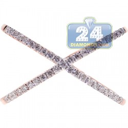 14K Rose Gold 0.33 ct Diamond Womens Criss Cross Ring