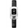F300021011C1 Fendi Chameleon Diamond Steel Black Leather Watch 18mm