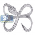18K White Gold 0.54 ct Diamond Womens Winding Snake Ring