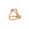 18K Yellow Gold 0.54 ct Diamond Womens Winding Snake Ring