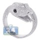 18K White Gold 0.40 ct Diamond Womens Snake Head Ring