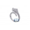 18K White Gold 0.40 ct Diamond Womens Snake Head Ring