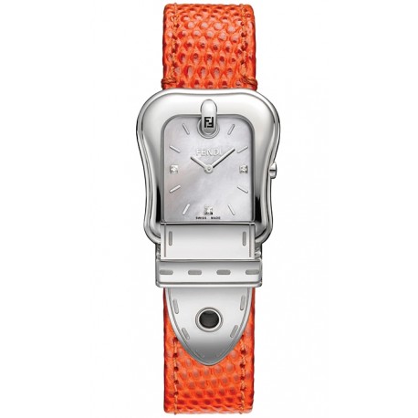 Fendi B.Fendi Orange Lizard Leather Watch F382024591D1