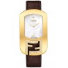 F300434521C1 Fendi Chameleon Diamond Yellow Gold Brown Leather Watch 29mm
