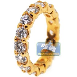 18K Yellow Gold 4.00 ct Round Diamond Womens Eternity Ring