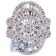 18K White Gold 2.99 ct Diamond Womens Cocktail Ring