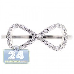 18K White Gold 0.23 ct Diamond Womens Infinity Ring
