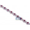 Womens Diamond Ruby Tennis Bracelet 18K White Gold 8.29 ct 7"
