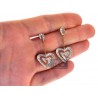 Womens Diamond Heart Dangle Earrings 14K Yellow Gold 1.51 Carat