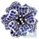 14K White Gold 2.74 ct Tanzanite Sapphire Womens Flower Ring