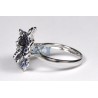 14K White Gold 2.74 ct Tanzanite Sapphire Womens Flower Ring