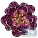 14K Two Tone Gold 2.78 ct Burgundy Ruby Flower Cocktail Ring