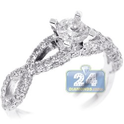 18K White Gold 1.33 ct Diamond Infinity Engagement Ring