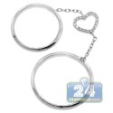 18K White Gold 0.10 ct Diamond Womens Double Heart Ring