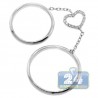 18K White Gold 0.10 ct Diamond Womens Double Heart Ring