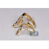 18K Yellow Gold 1.11 ct Diamond Womens Double Loop Ring
