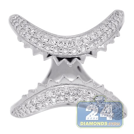 18K White Gold 0.87 ct Diamond Womens Trap Ring