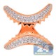 18K Rose Gold 0.87 ct Diamond Womens Trap Ring